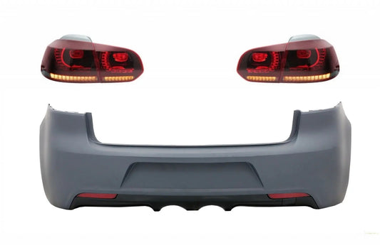 Heckstoßstange Mit Rückleuchten Voll-LED Passend Für VW Golf 6 VI (2008-2013) R20 Design Red Cherry Mit Sequentiellen Dynamischen Blinkern KITT