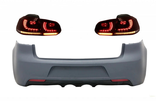 Heckstoßstange Mit Rückleuchten Voll-LED Passend Für VW Golf VI (2008-2013) R20 Design Dynamisches Sequentielles Blinklicht (LHD Und RHD) KITT