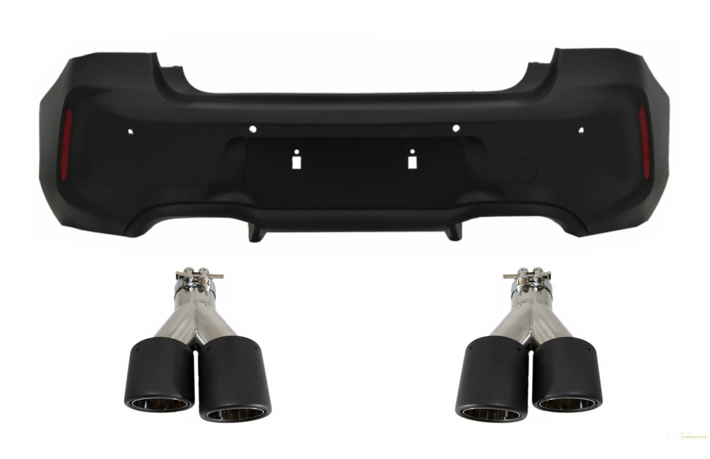 Heckstoßstange Passend Für BMW 1er F20 F21 LCI (2015-06.2019) Mit Zwei Doppelauspuffrohren Aus Kohlefaser Im M2-Design KITT