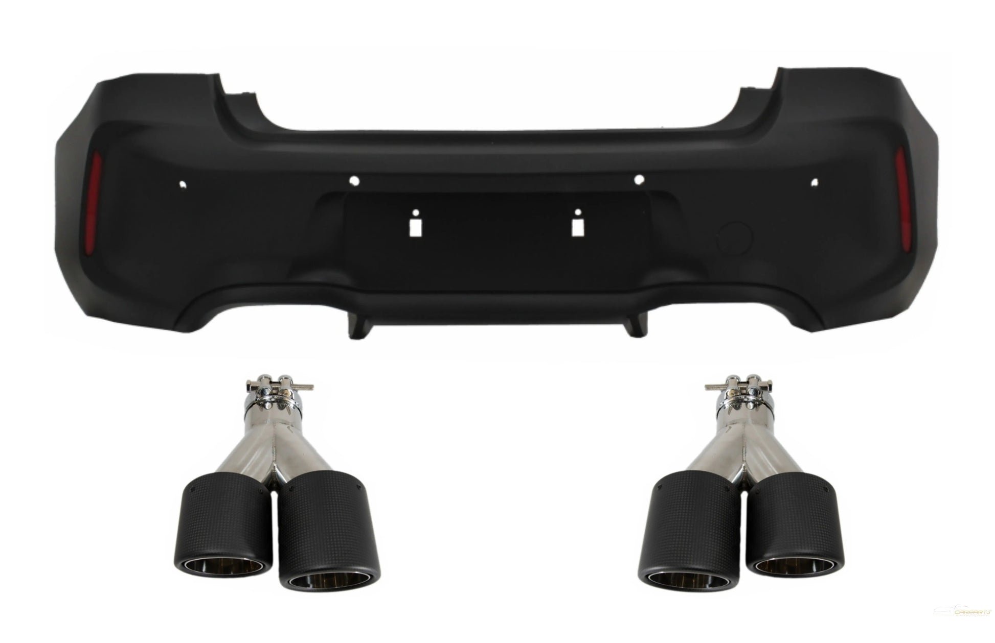 Heckstoßstange Passend Für BMW 1er F20 F21 LCI (2015-06.2019) Mit Zwei Doppelauspuffrohren Aus Kohlefaser Im M2-Design KITT