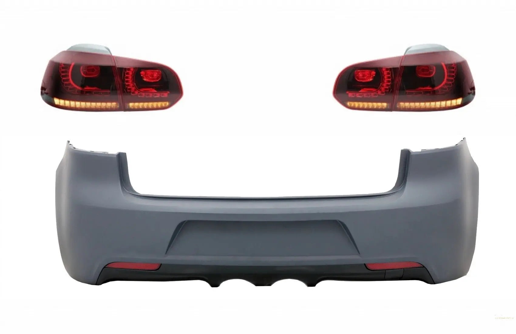 Heckstoßstange Und Rücklichter Voll-LED-Blinker Statisch Roter Rauch Geeignet Für VW Golf VI (2008-2013) R20-Design KITT