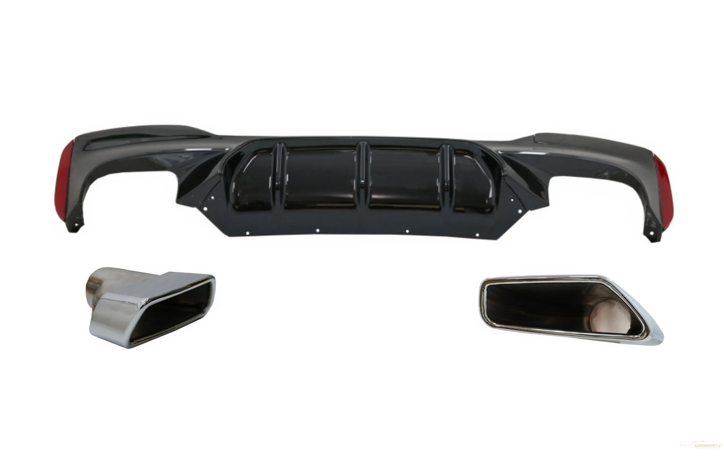 Heckstoßstangen-Diffusor Mit Auspuffendrohren Chrom Passend Für BMW 5er G30 G31 Limousine Touring (2017-Up) M5 Design KITT