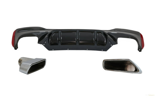 Heckstoßstangen-Diffusor Mit Auspuffendrohren Chrom Passend Für BMW 5er G30 G31 Limousine Touring (2017-Up) M5 Design KITT