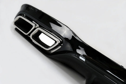 Heckstoßstangen-Luftdiffusor Mit Auspuffendrohren Chrom Passend Für Mercedes E-Klasse W213 (2016-Up) E63 Design KITT