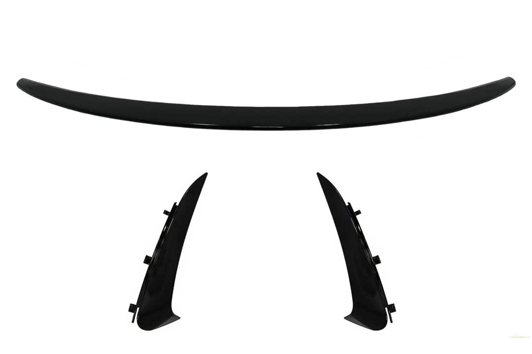 Kofferraumspoiler Mit Heckschürzenklappen Seitenflossen Flics Passend Für Mercedes C-Klasse Coupe C205 (2014-2019) Piano Schwarz KITT