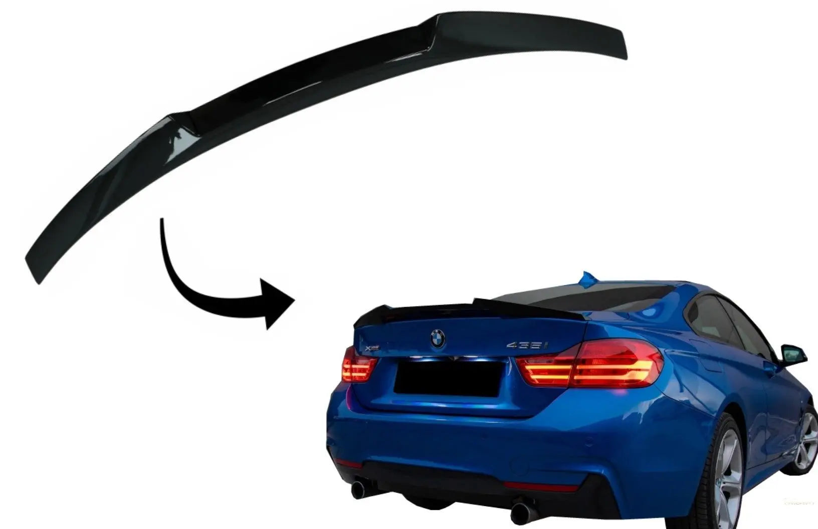 Kofferraumspoiler Passend Für BMW 4er Coupe F32 (2013) M4 Csl Design Piano Schwarz KITT