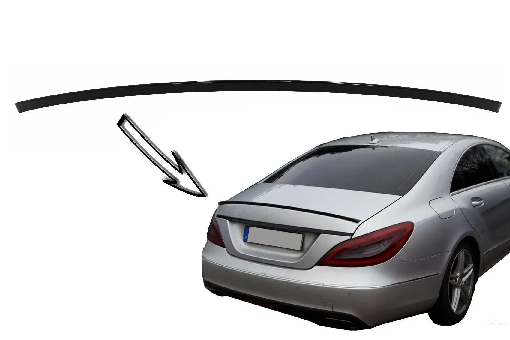 Kofferraumspoiler Passend Für Mercedes CLS Klasse W218 Limousine (2010-2018) Piano Schwarz KITT