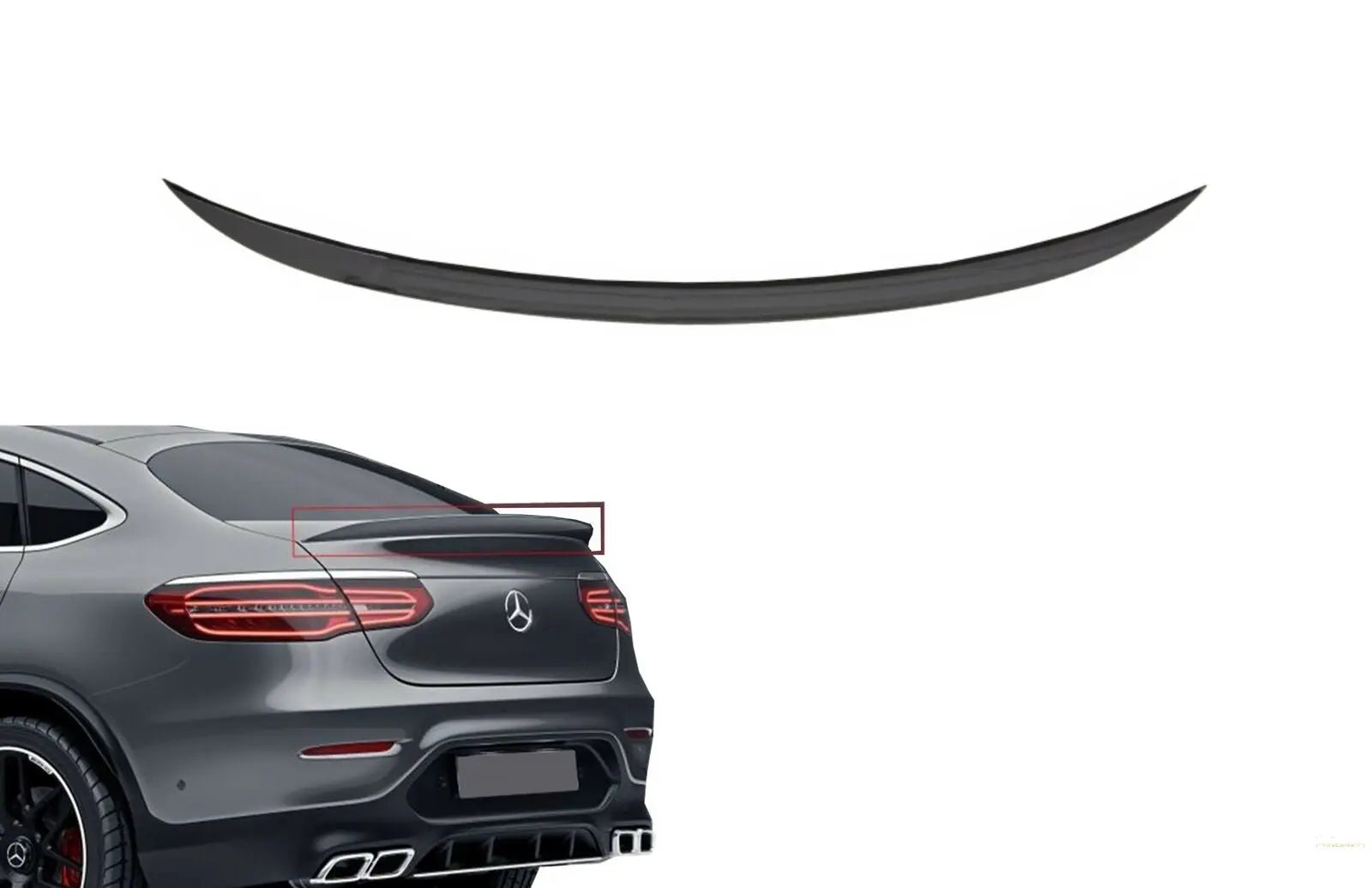 Kofferraumspoiler Passend Für Mercedes GLC Coupe C253 (2015) Piano Schwarz KITT