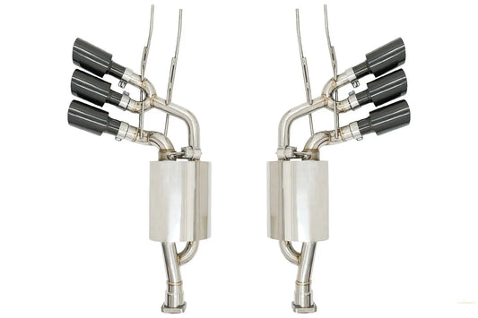 Komplette Auspuffanlage Passend Für Mercedes G-Klasse W463 (2009-2018) G500 G55 G63 G65 Dreifach Schwarze Schalldämpferspitzen Mit Valvetronic KITT Specials