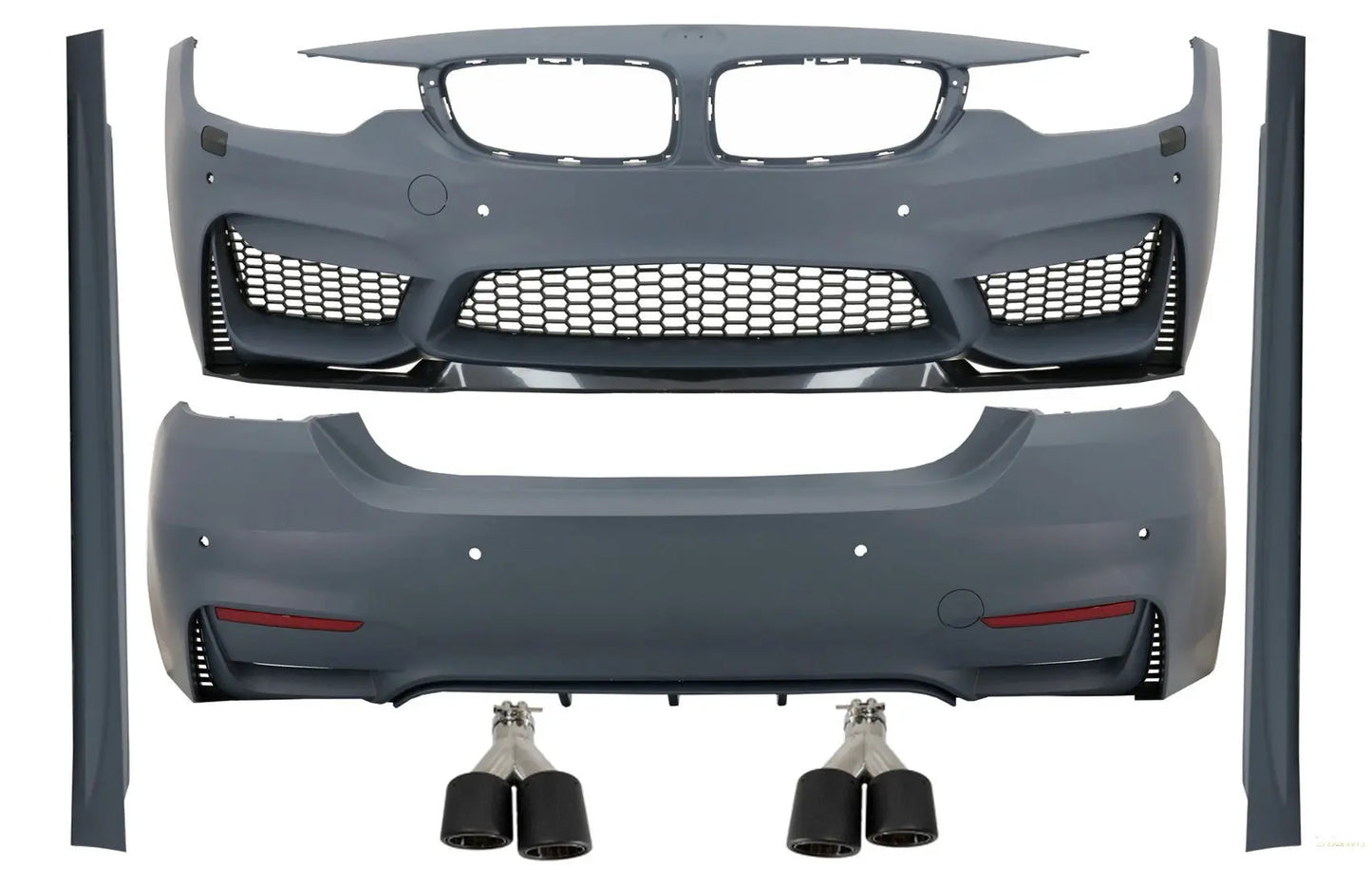 Komplettes Body-Kit Passend Für BMW 4er F32 F33 Coupé Cabrio (2013) Mit Zwei Doppelauspuffrohren Aus Kohlefaser Im M4-Design KITT