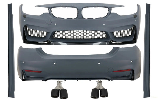 Komplettes Body-Kit Passend Für BMW 4er F32 F33 Coupé Cabrio (2013) Mit Zwei Doppelauspuffrohren Aus Kohlefaser Im M4-Design KITT