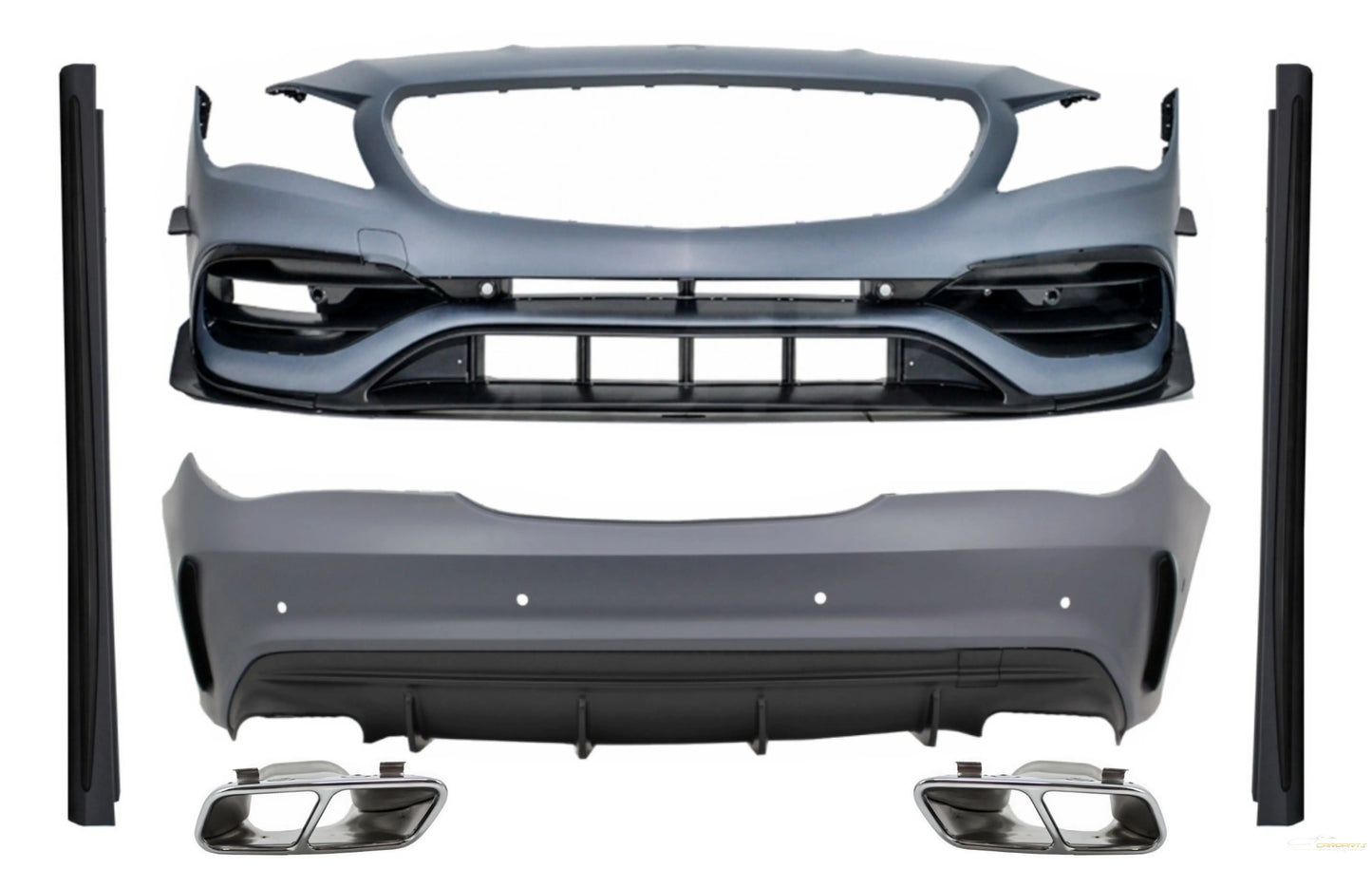 Komplettes Bodykit Mit Auspuffblenden Chrom Passend Für Mercedes CLA C117 W117 (2013-2018) Facelift CLA45 Design KITT