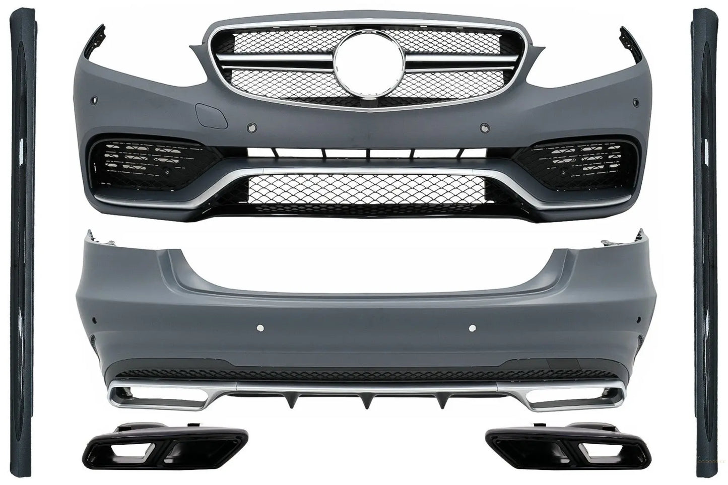 Komplettes Bodykit Mit Schwarzen Endrohren Passend Für Mercedes E-Klasse W212 Facelift (2013-2016) E63 Design KITT