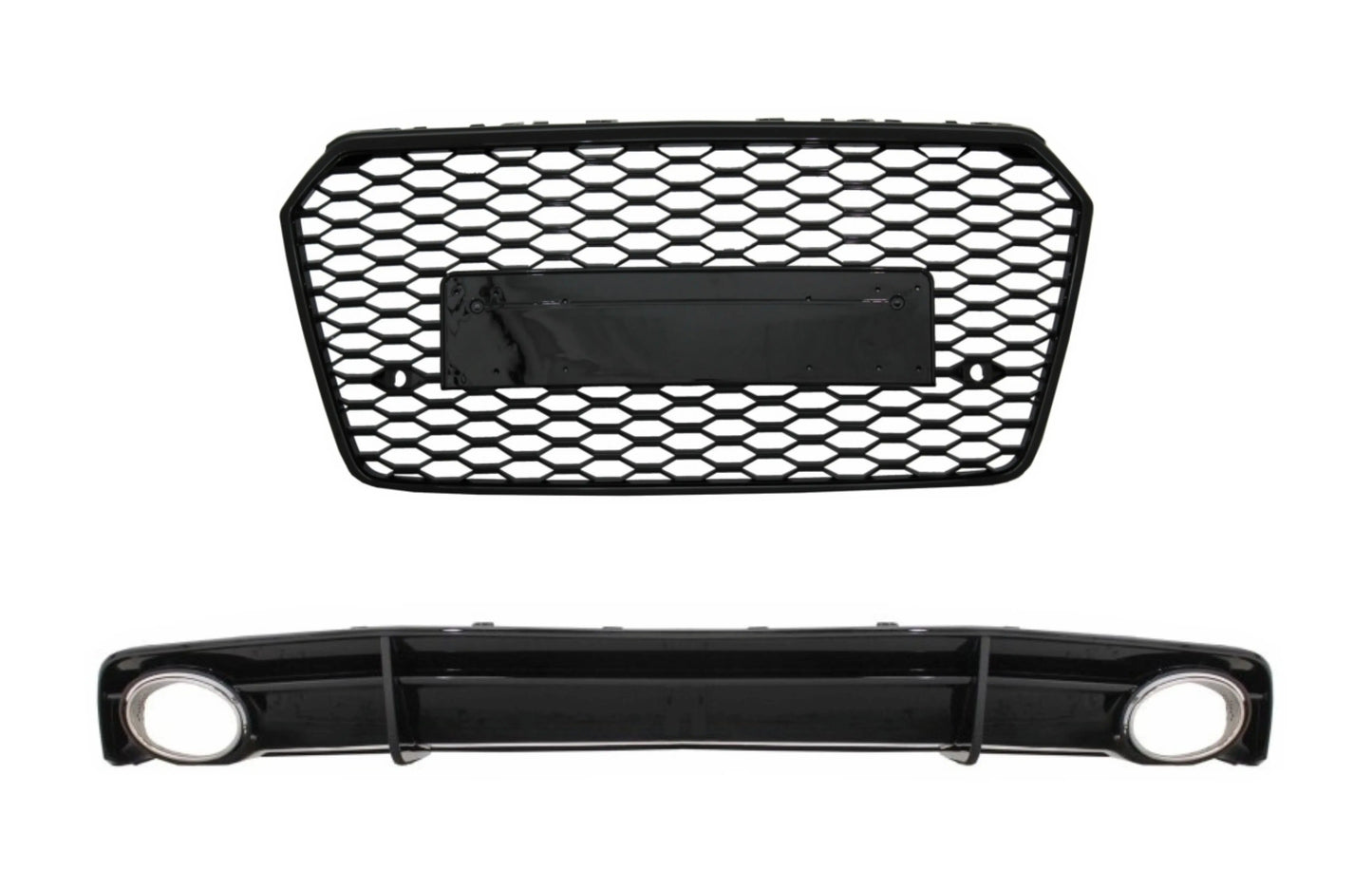 Kühlergrill Mit Heckschürze, Diffusor & Endrohren Passend Für Audi A7 4G Facelift (2015-2017) RS7 Design Nur S-Line KITT