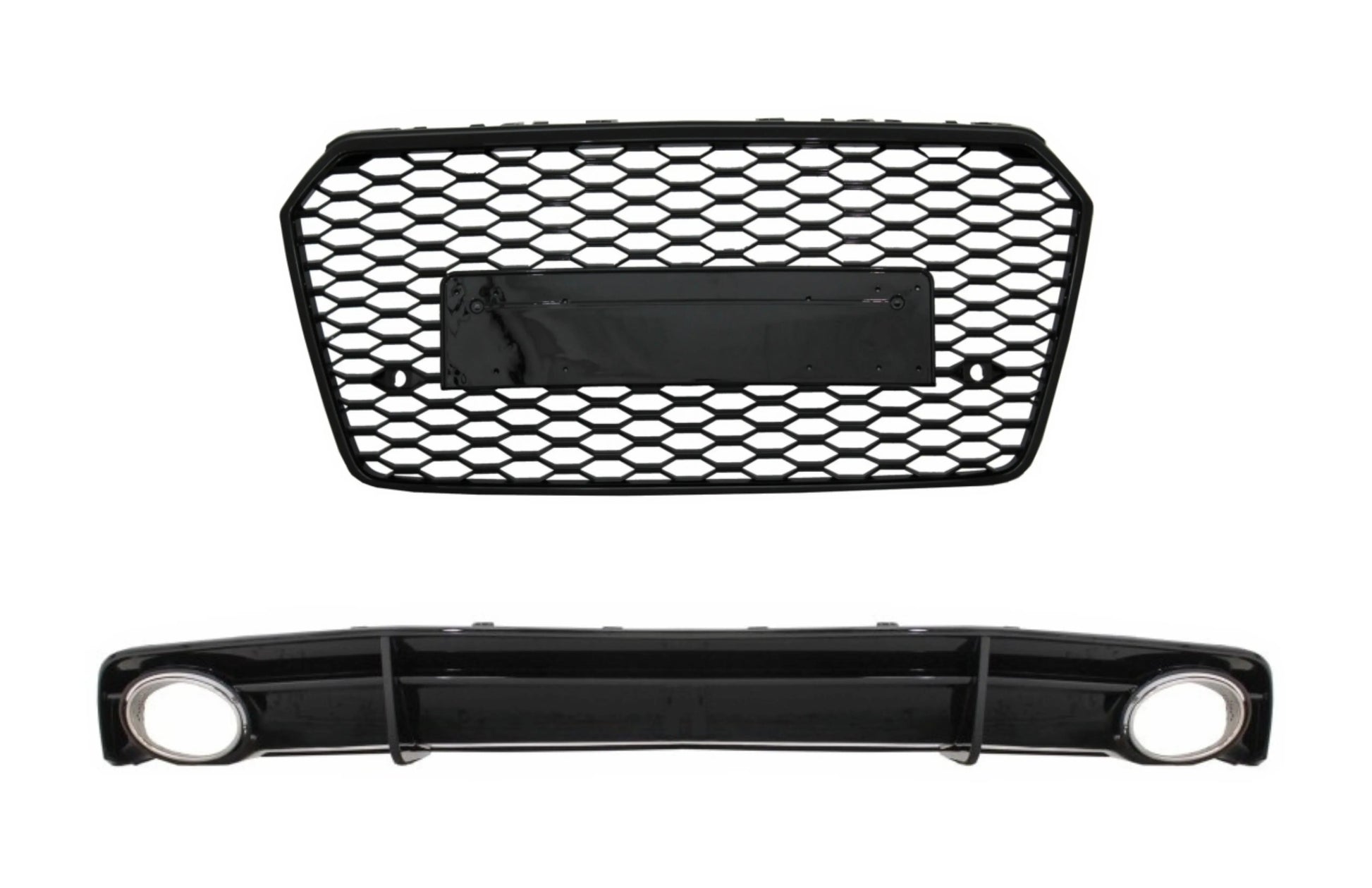 Kühlergrill Mit Heckschürze, Diffusor & Endrohren Passend Für Audi A7 4G Facelift (2015-2017) RS7 Design Nur S-Line KITT