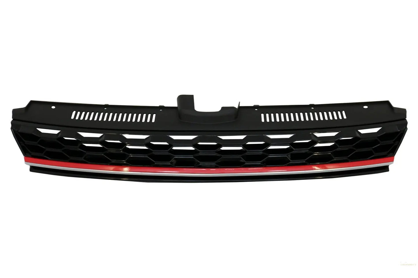 Kühlergrill Ohne Emblem Geeignet Für VW Golf 7.5 VII Facelift (2017-Up) GTI-Design Rot Und Chrom KITT