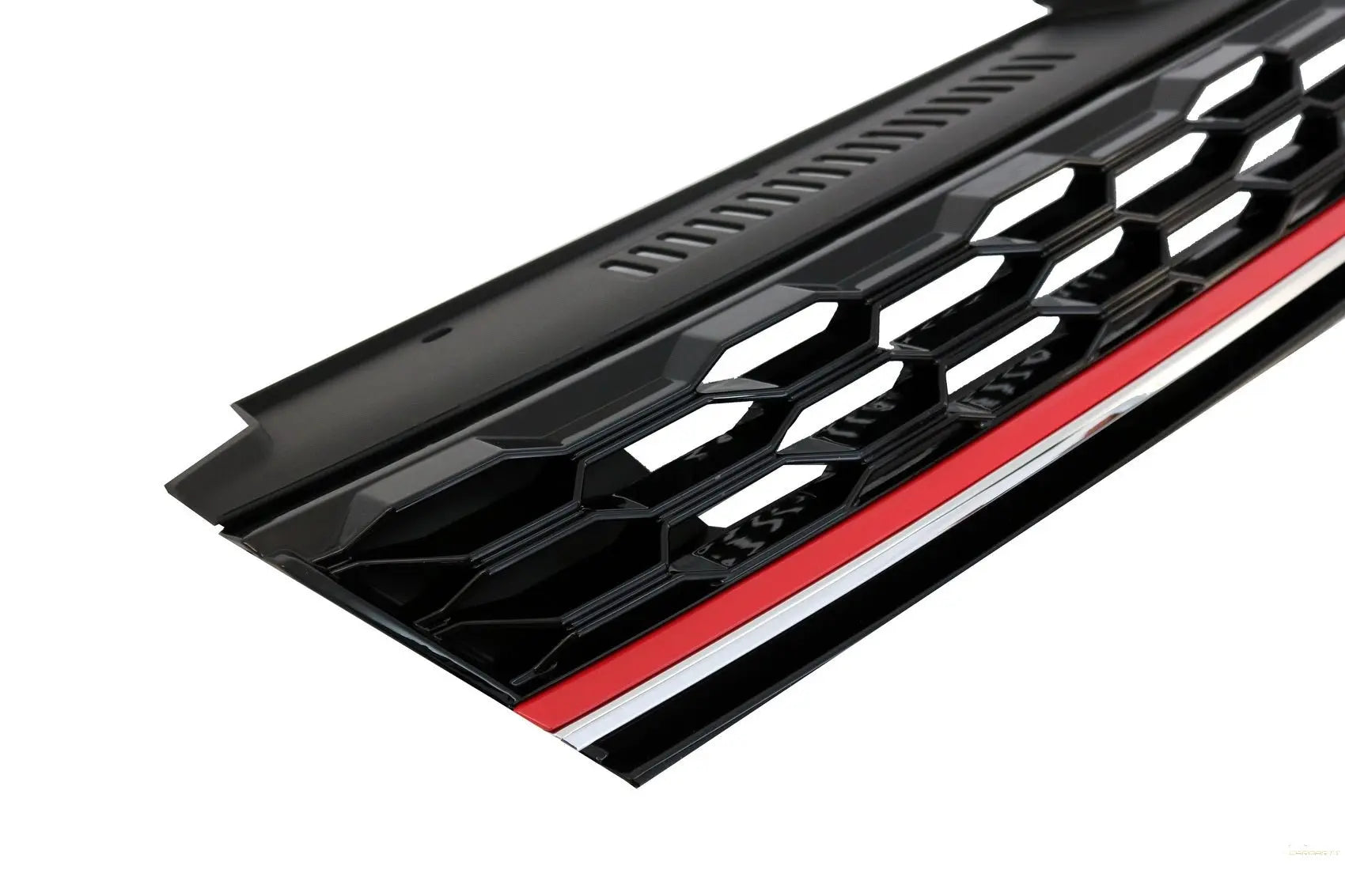 Kühlergrill Ohne Emblem Geeignet Für VW Golf 7.5 VII Facelift (2017-Up) GTI-Design Rot Und Chrom KITT