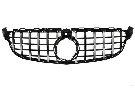 Kühlergrill Passend Für Mercedes C-Klasse C63 W205 Limousine S205 T-Modell A205 Cabriolet C205 Coupé (03.2018-2020) Mit Kamera Schwarz Verchromt KITT