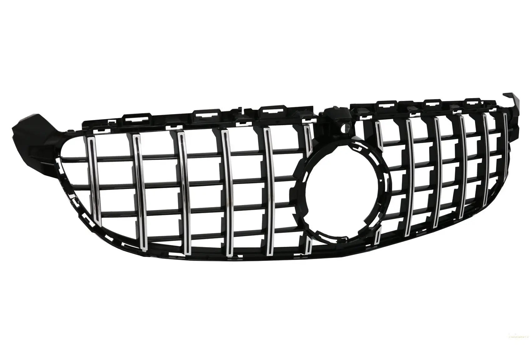 Kühlergrill Passend Für Mercedes C-Klasse C63 W205 Limousine S205 T-Modell A205 Cabriolet C205 Coupé (03.2018-2020) Mit Kamera Schwarz Verchromt KITT