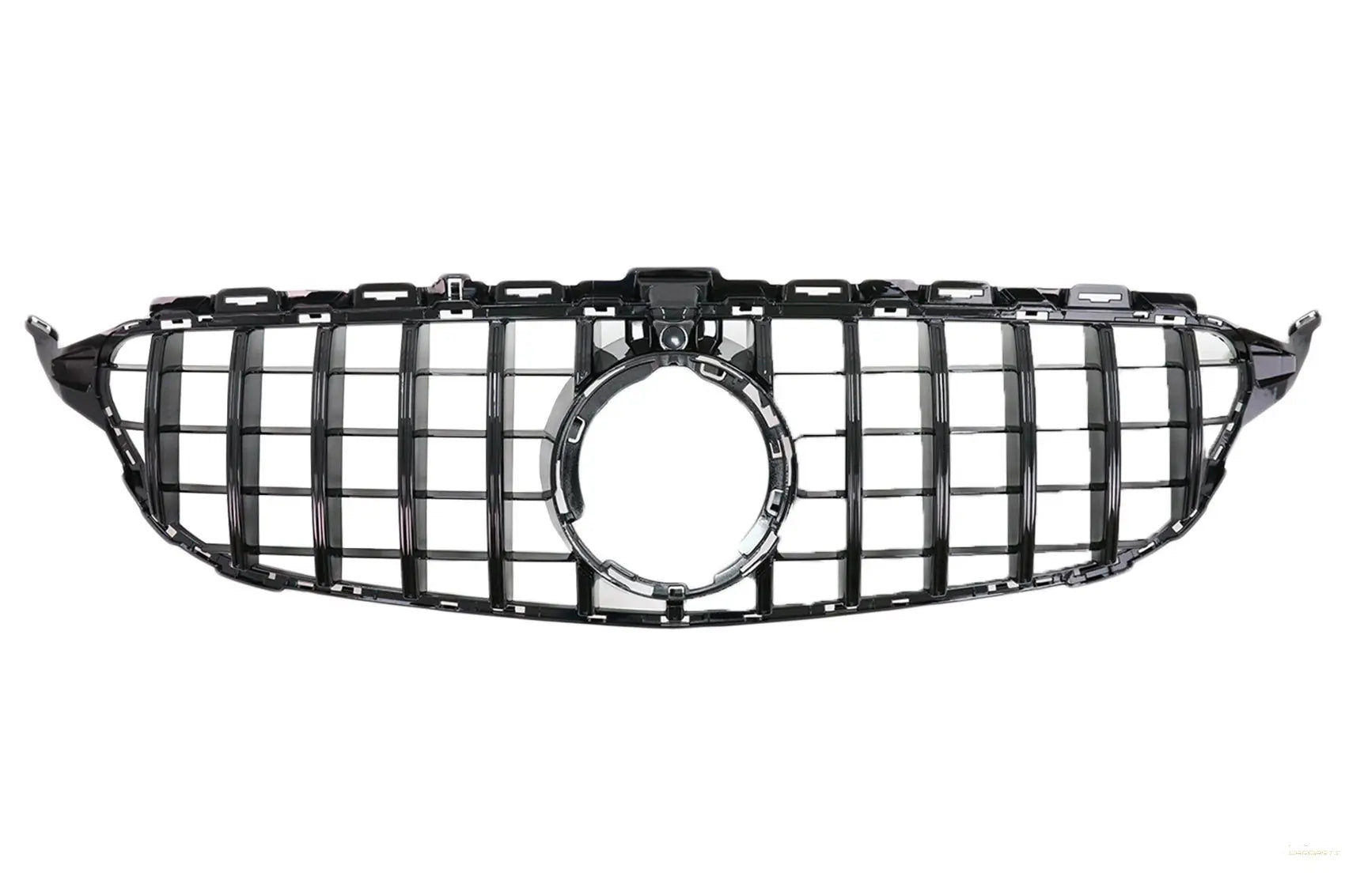 Kühlergrill Passend Für Mercedes C-Klasse W205 Limousine S205 T-Modell A205 Cabriolet C205 Coupé Facelift (03.2018-2020) Schwarz KITT