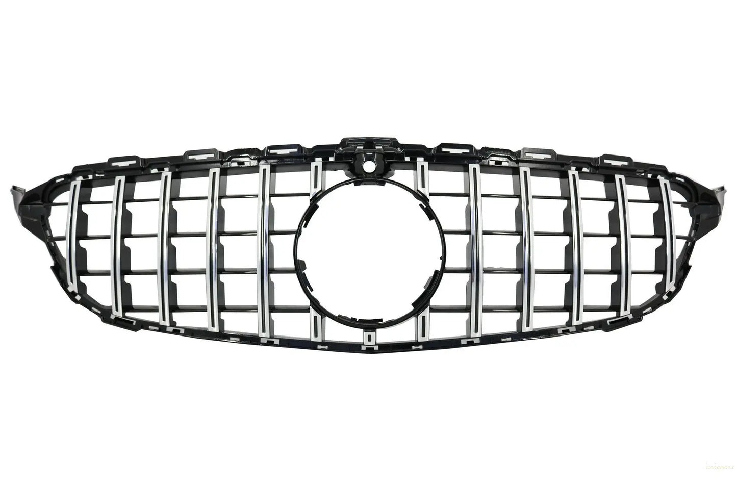 Kühlergrill Passend Für Mercedes C-Klasse W205 S205 A205 C205 (2014-2018) GT-R Panamericana Design Chrom Mit 360 Kamera KITT