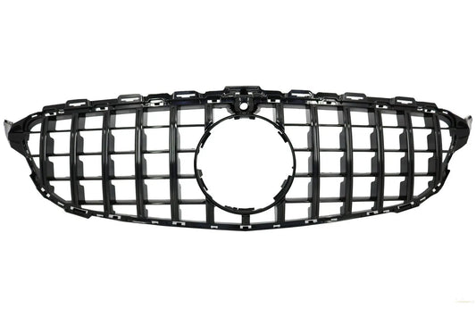 Kühlergrill Passend Für Mercedes C-Klasse W205 S205 C205 S205 (2014-2018) GT-R Panamericana Design Schwarz Mit 360 Kamera KITT