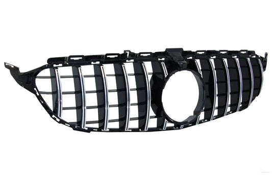 Kühlergrill Passend Für Mercedes C-Klasse W205 S205 C205 (2014-2018) GT-R Panamericana Design Schwarz Chrom Mit/Ohne 360 Kamera KITT Specials