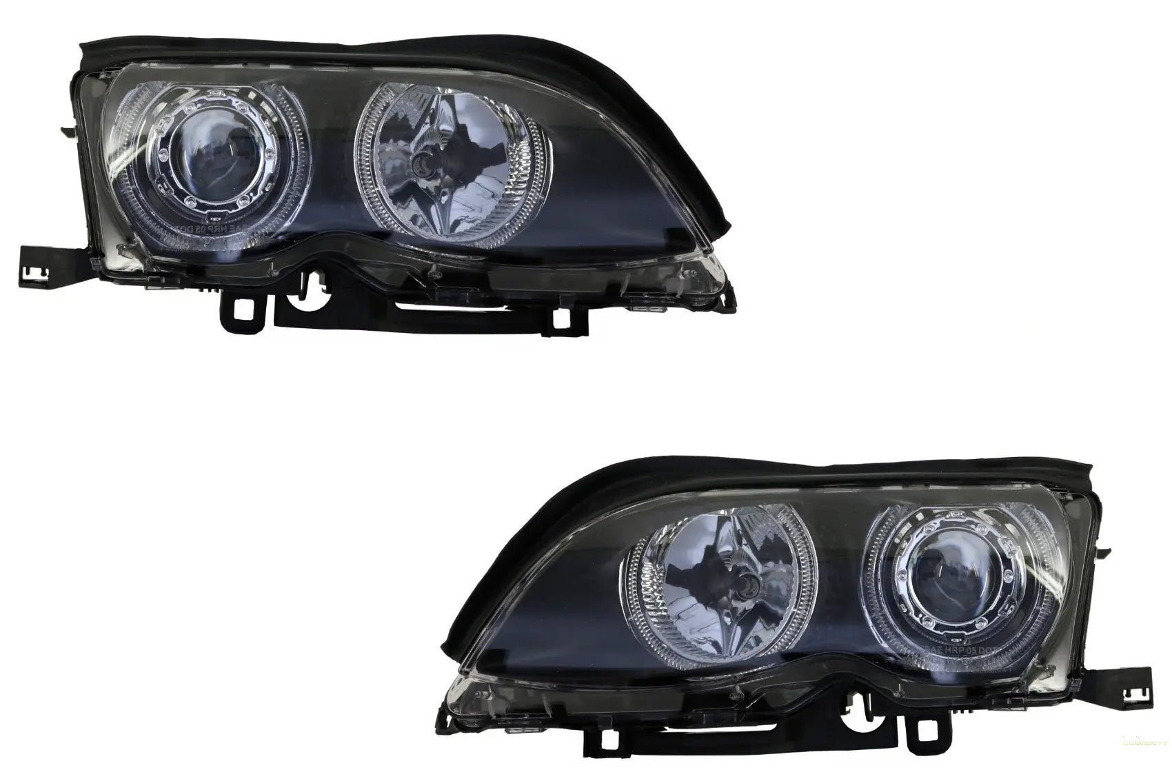LED Angel Eyes Scheinwerfer Passend Für BMW 3er E46 (09.2001-03.2005) Xenon Design Schwarz KITT Lightning