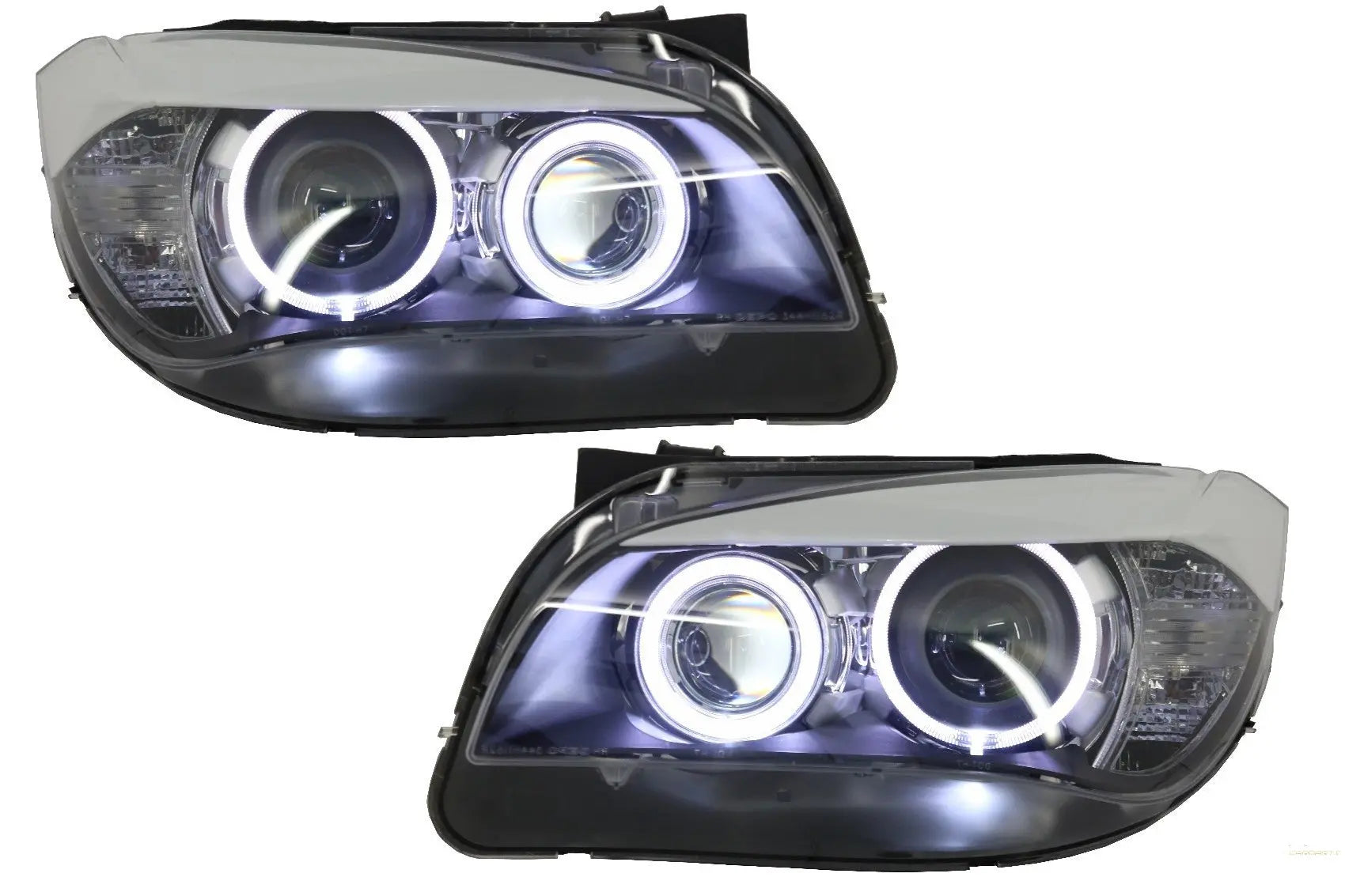 LED Angel Eyes Scheinwerfer Passend Für BMW X1 E84 (2009-2012) Xenon-Look KITT Lightning