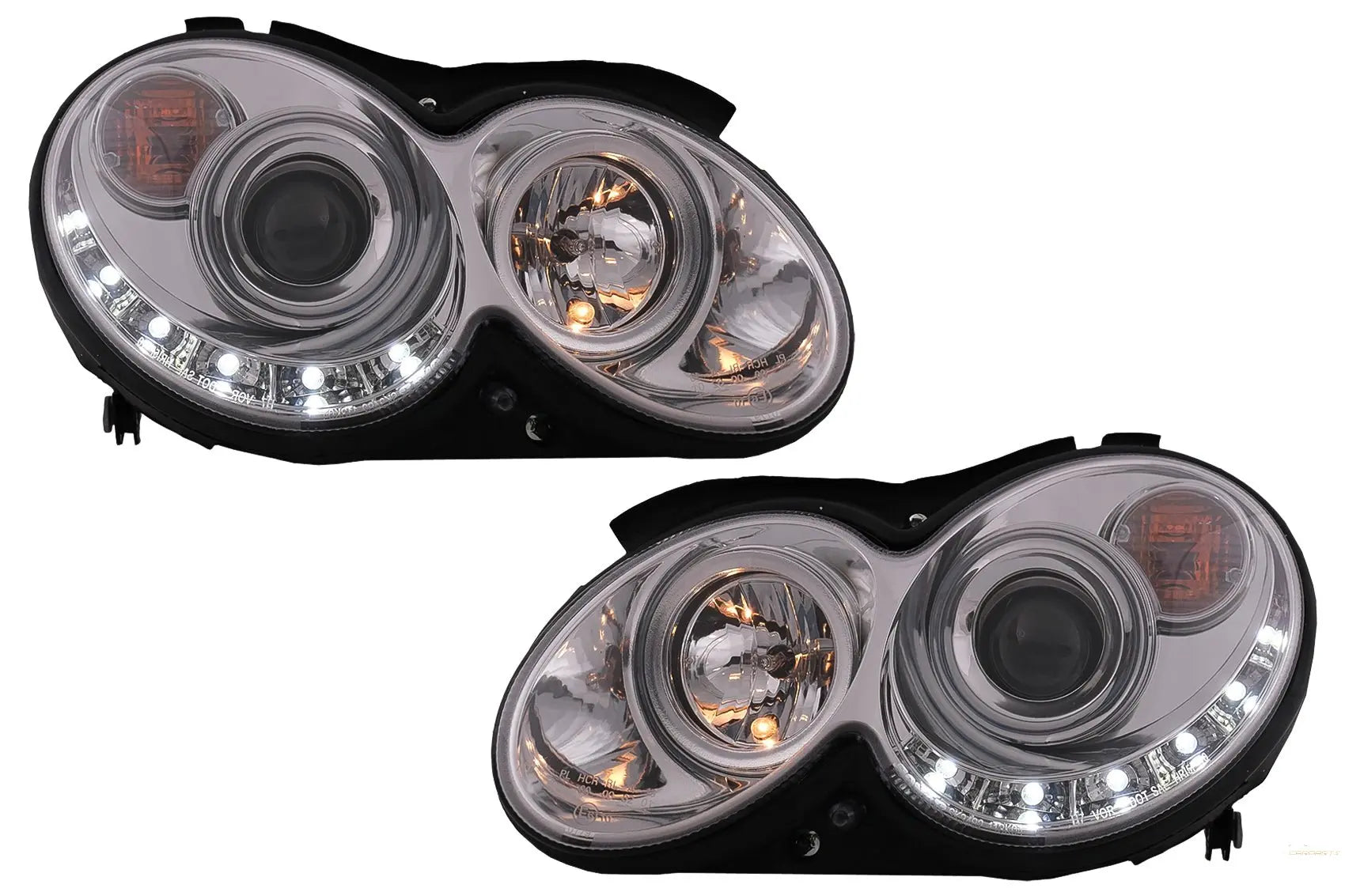 LED-Scheinwerfer Passend Für Mercedes Benz Clk W209 C209 Coupé A209 Cabrio (2003-2010) Chrom KITT Specials
