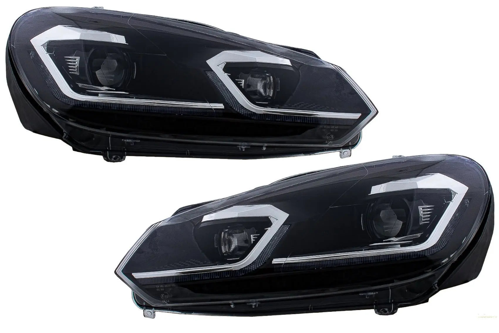 LED Scheinwerfer Passend Für VW Golf 6 VI (2008-2013) Mit Facelift G7.5 Look Silber Fließend Dynamisches Sequenzielles Abbiegelicht KITT Specials