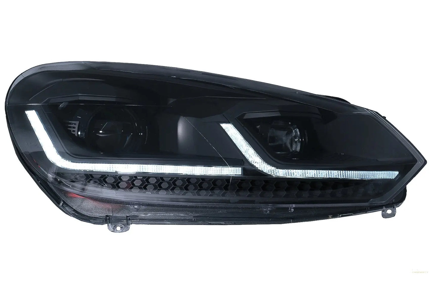 LED Scheinwerfer Passend Für VW Golf 6 (2008-2013) Mit Facelift G7.5 Look Schwarz Fließend Dynamisches Sequentielles Abbiegelicht LHD KITT Specials