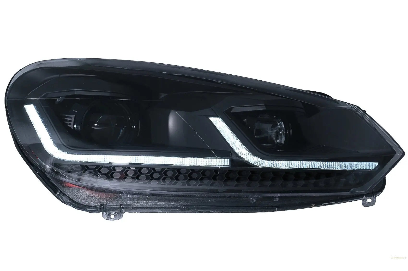 LED Scheinwerfer Passend Für VW Golf 6 (2008-2013) Mit Facelift G7.5 Look Schwarz Fließend Dynamisches Sequentielles Abbiegelicht LHD KITT Specials