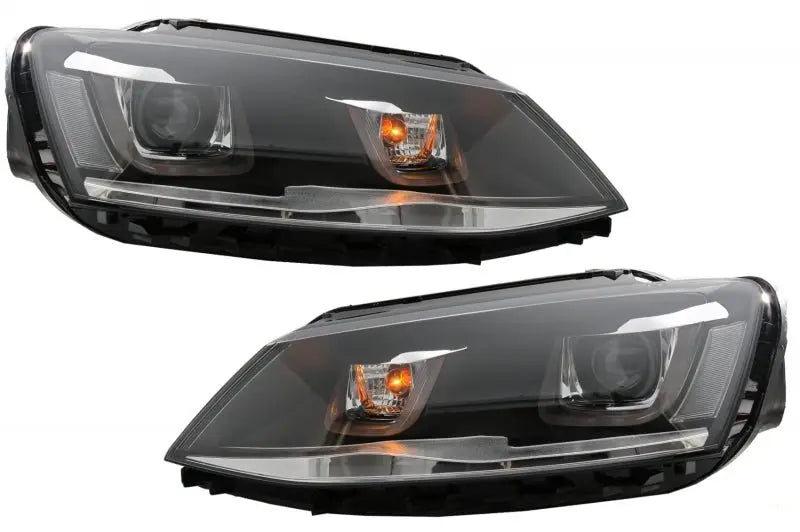 LED Scheinwerfer Passend Für VW Jetta Mk6 VI (2011-2017) GTI 3D U Bi-Xenon Design RHD KITT Specials