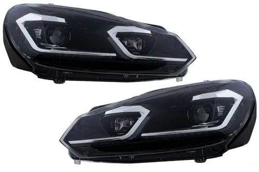 LED Scheinwerfer Und Rückleuchten Passend Für VW Golf 6 VI (2008-2013) Mit Facelift G7.5 Look Silber Fließend Dynamischer Sequenzieller Blinker LHD KITT