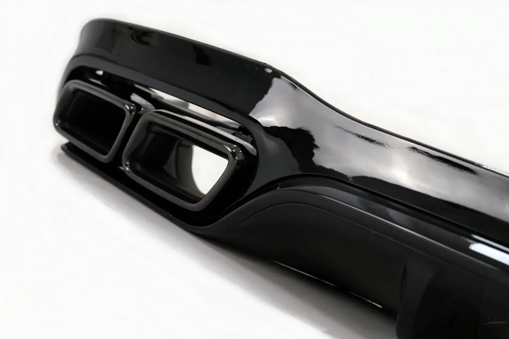 Luftdiffusor Für Die Hintere Stoßstange Mit Auspuffendrohren Passend Für Mercedes E-Klasse W213 (2016-Up) E63 Design Ganz In Schwarz KITT