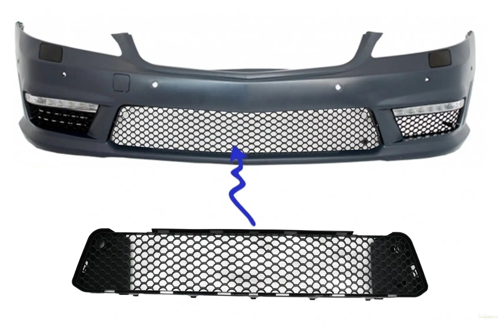 Mittel-Unterer Kühlergrill Frontstoßstange Passend Für Mercedes S-Klasse W221 S63 S65 (2005-2013) KITT