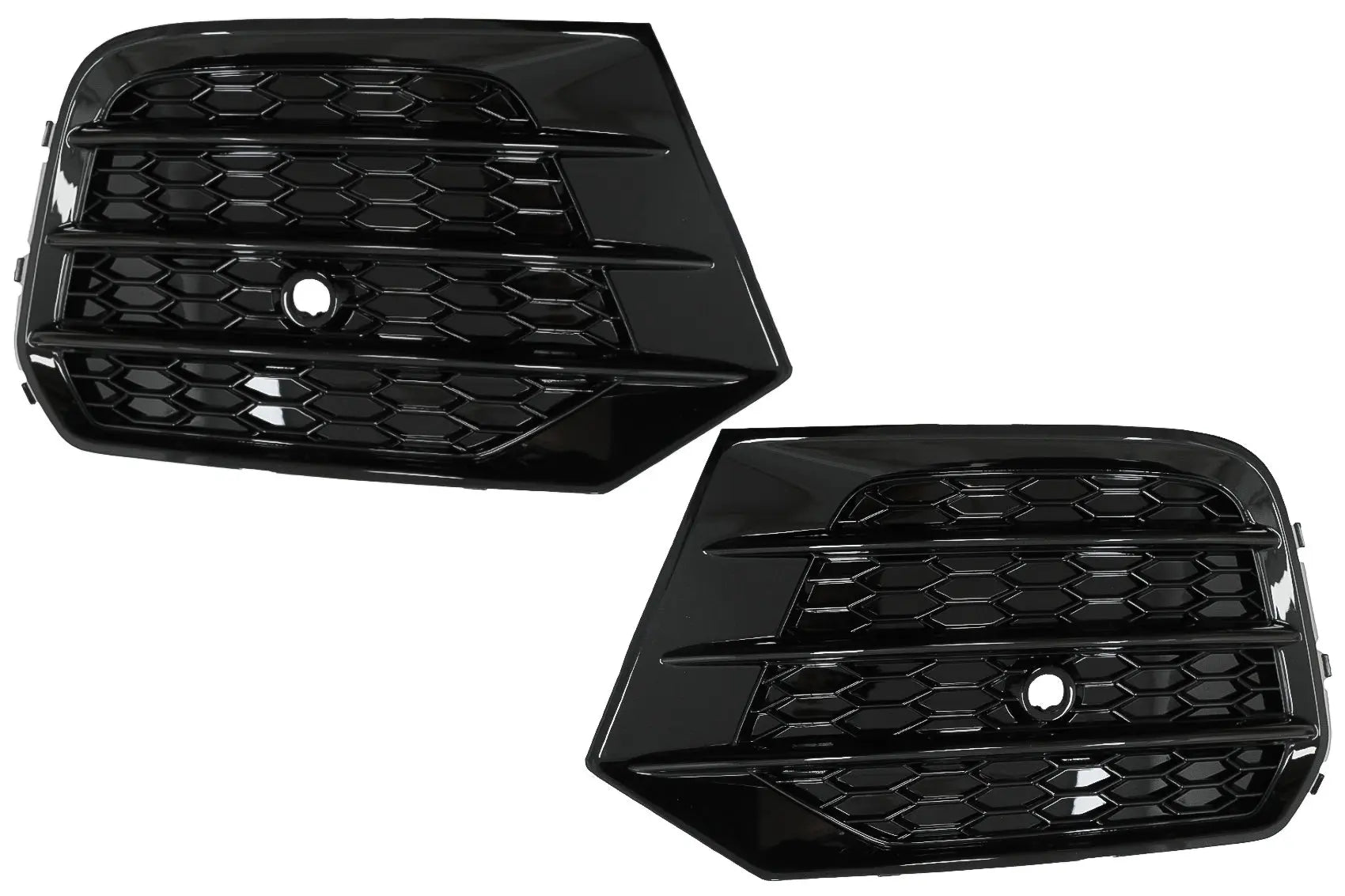 Nebelscheinwerferabdeckungen Seitengitter Passend Für Audi Q3 8U Facelift (2014-2017) RS Design Piano Black KITT