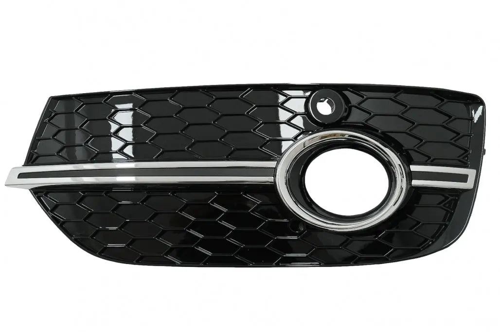 Nebelscheinwerferabdeckungen Seitengitter Passend Für Audi Q3 8U (2011-2014) RS Design Piano Black&Chrome KITT
