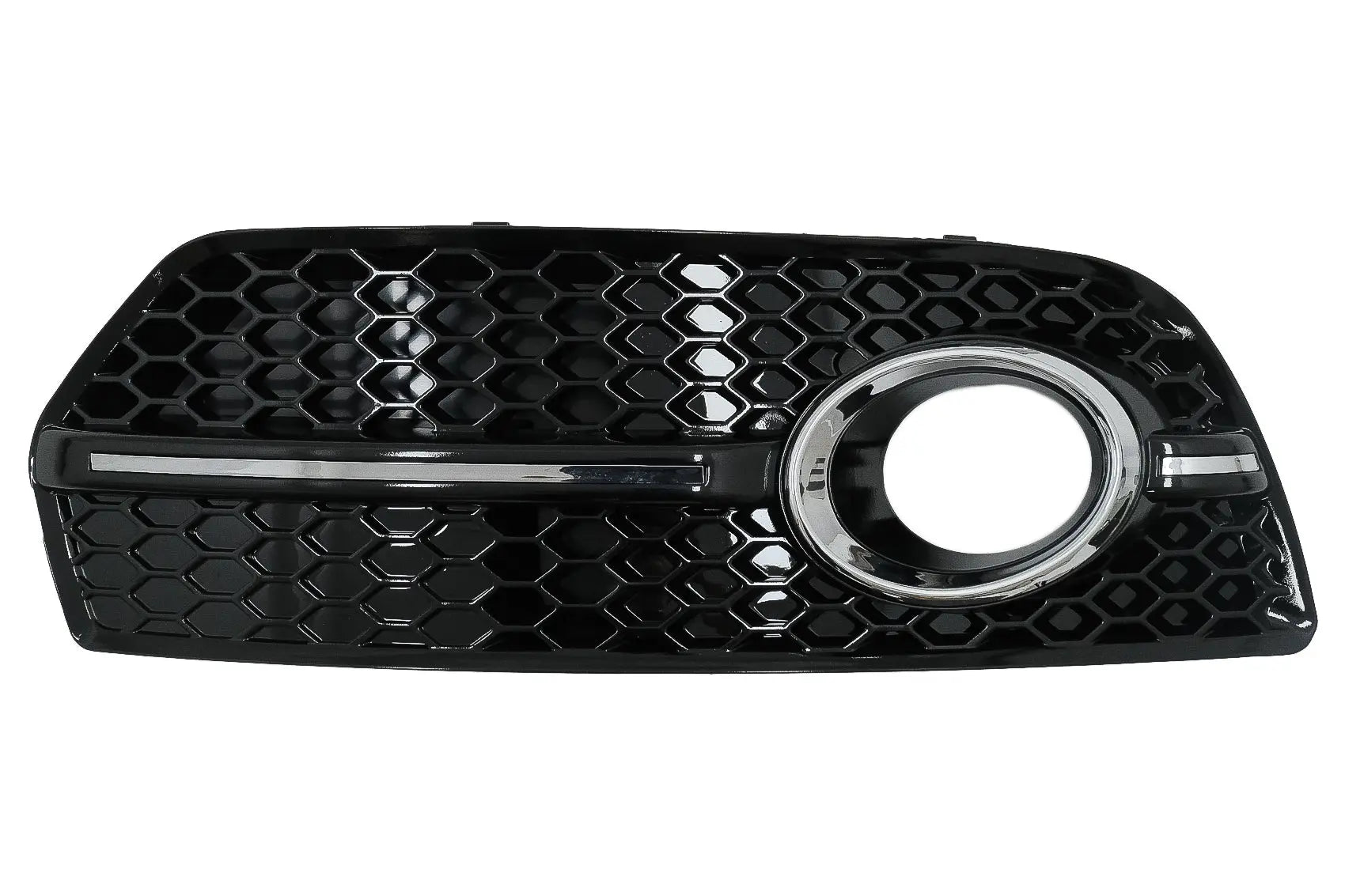 Nebelscheinwerferabdeckungen Seitengitter Passend Für Audi Q5 SUV 8R (2008-2011) RS Design Piano Black Chrome KITT