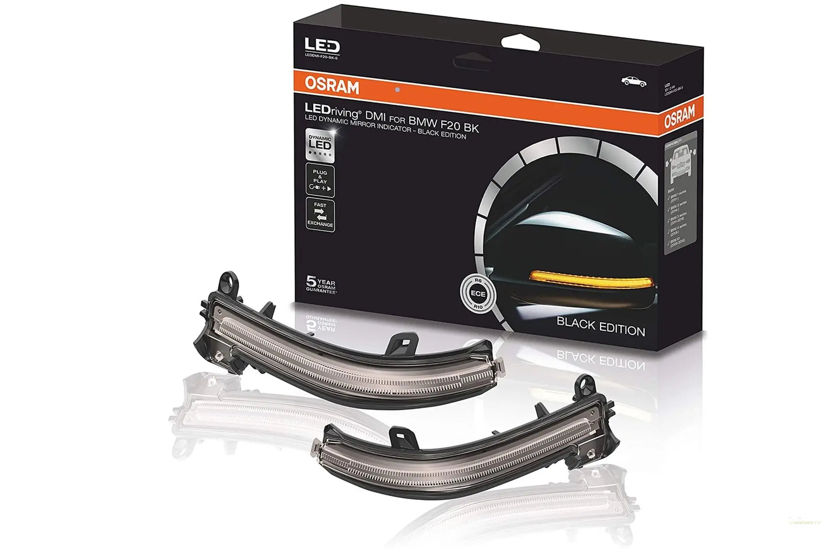 Osram Dynamische LED-Fahrspiegelblinker Passend Für BMW 1er F20 F21 2er F22 F23 F87 M2 3er F30 F31 F34 GT 4er F32 F33 F36 X1 E84 Black Edition Osram
