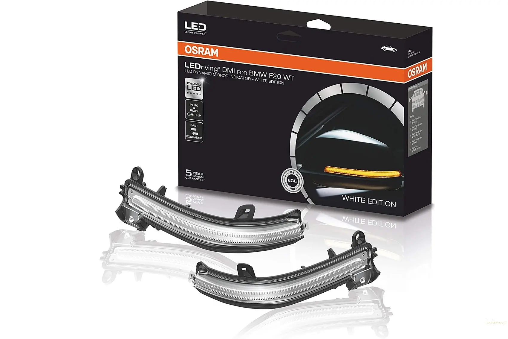 Osram Dynamische LED-Fahrspiegelblinker Passend Für BMW 1er F20 F21 2er F22 F23 F87 M2 3er F30 F31 F34 GT 4er F32 F33 F36 X1 E84 White Edition Osram