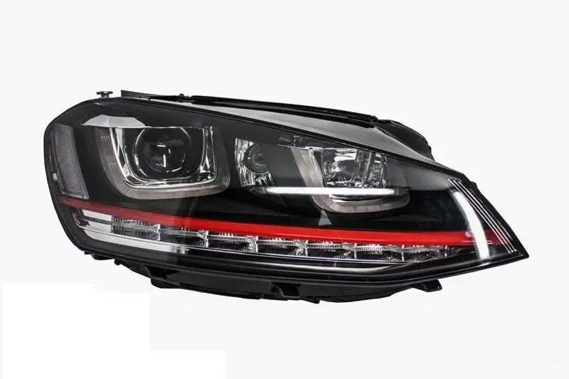 RHD Scheinwerfer 3D LED Tagfahrlicht Geeignet Für VW Golf 7 VII (2012-2017) Rot R20 GTI Look LED Fließende Dynamische Sequentielle Blinker KITT
