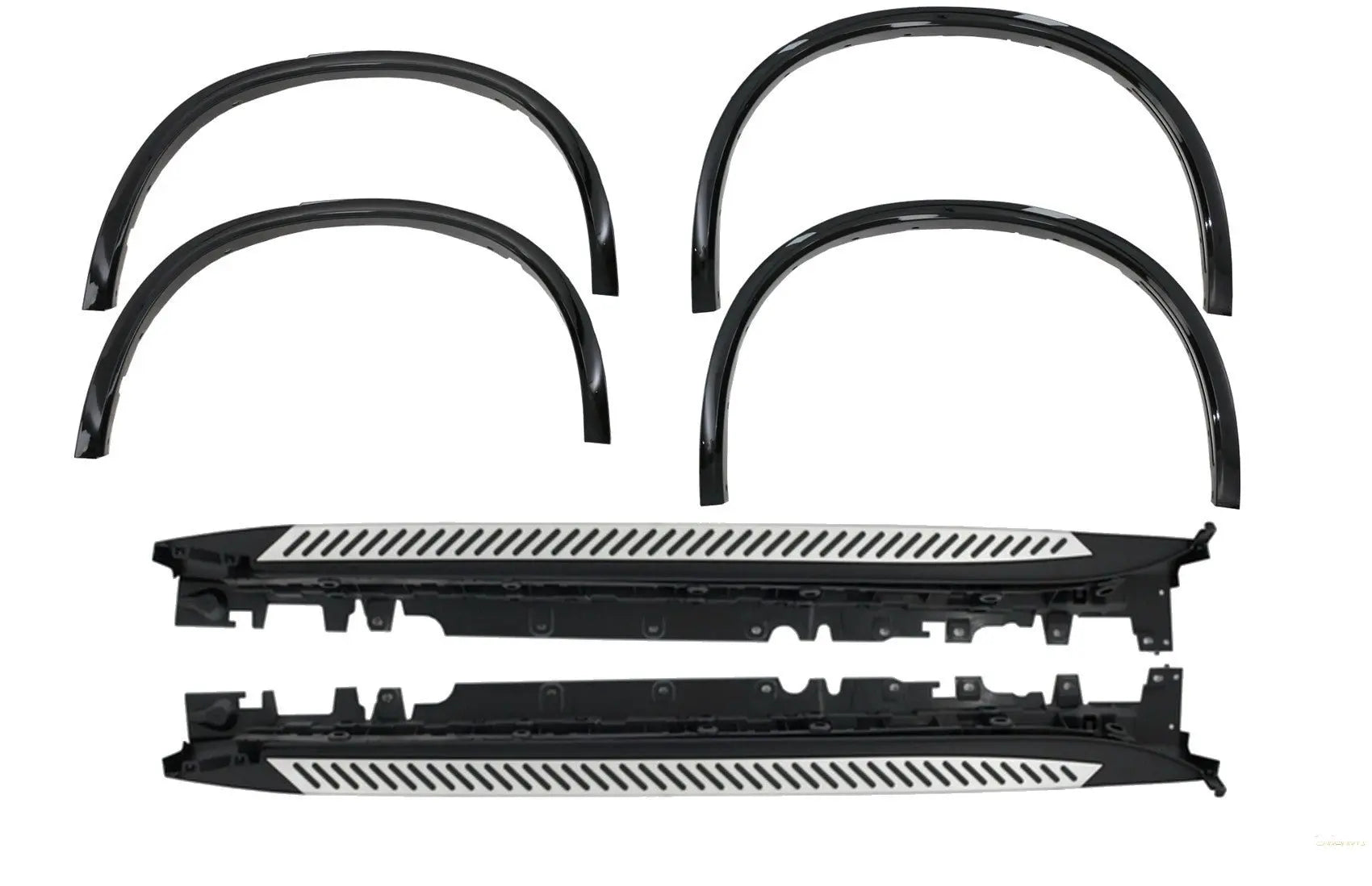 Radläufe Kotflügelverbreiterungen Passend Für BMW X5 F15 (2014-2018) Piano Black Und Trittbretter KITT