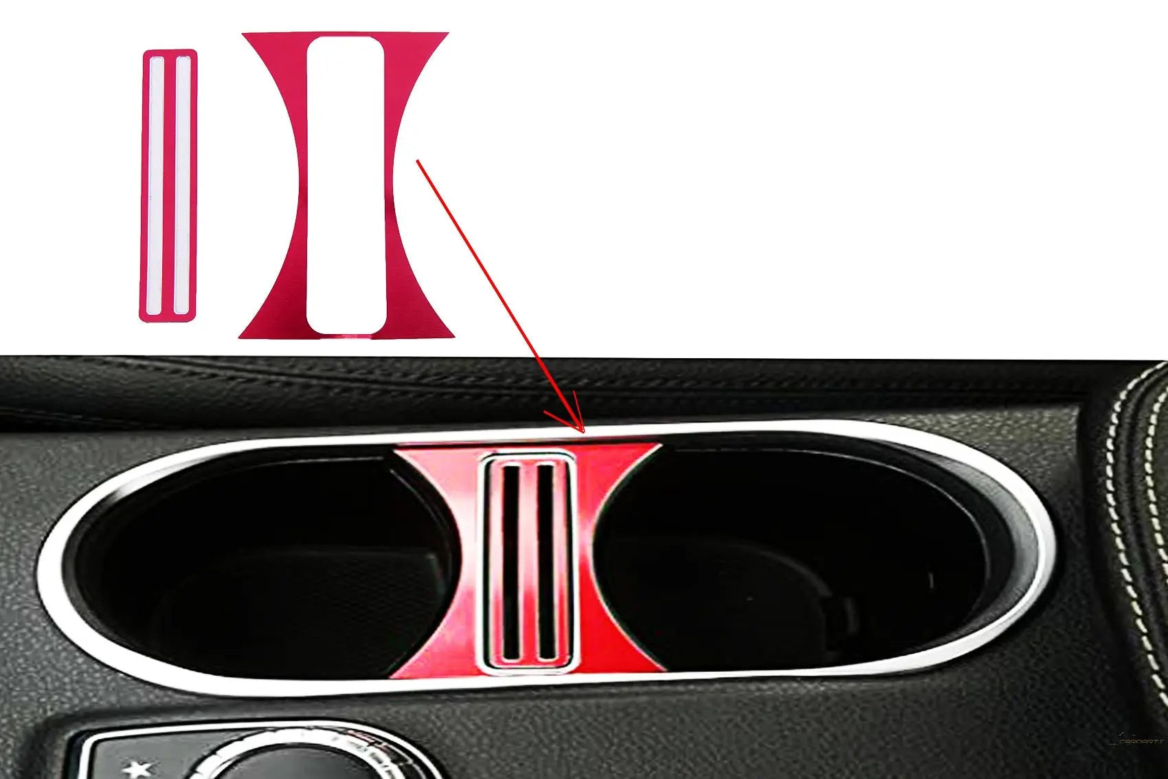 Rahmen Getränkehalter Rot Passend Für Mercedes A Klasse W176 B Klasse W246 CLA Klasse C117 Und GLA Klasse X156 KITT