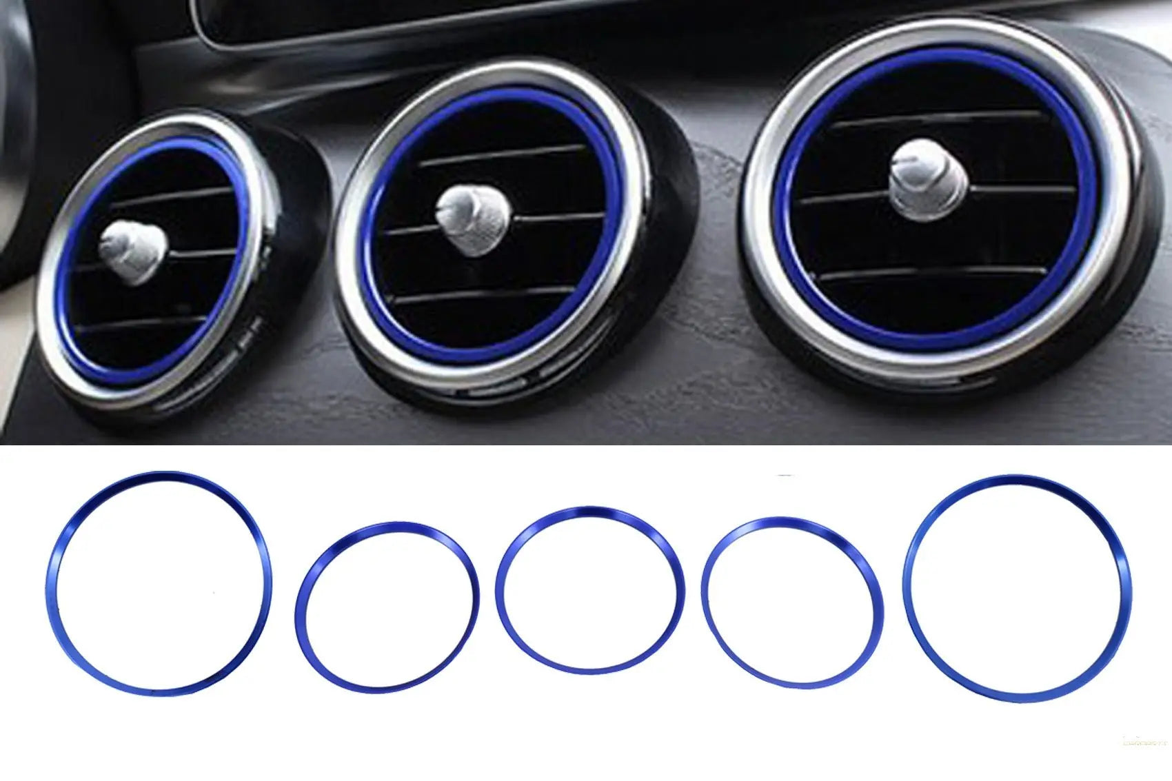 Ringrahmen Belüftung Blau Passend Für Mercedes A Klasse W176 B Klasse W246 CLA Klasse C117 Und GLA Klasse X156 KITT Specials