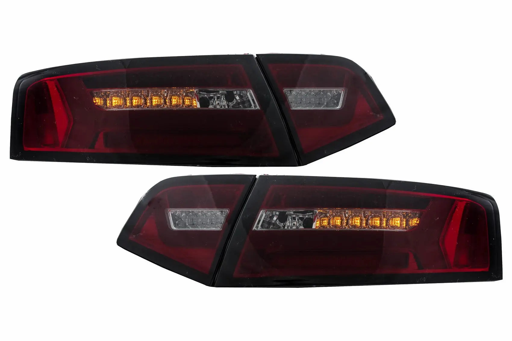 Rückleuchten LED Passend Für Audi A6 4f2 C6 Limousine (2008-2011) Red Smoke Facelift Design Mit Sequentiellen Dynamischen Blinkern KITT Lightning