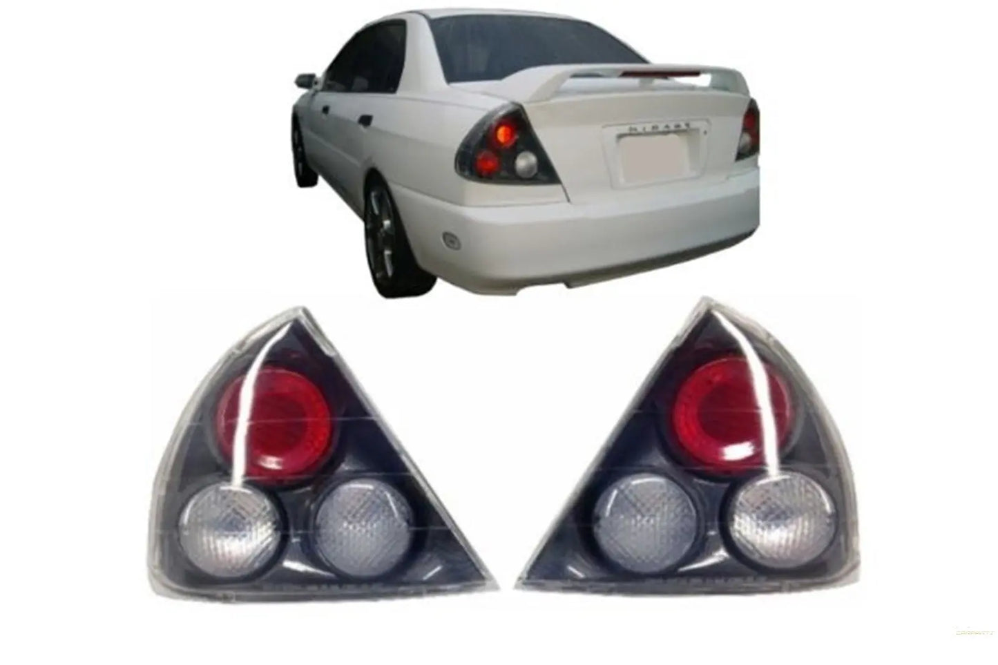 Rückleuchten Passend Für Mitsubishi Mirage Lancer (1995-1997) Coupé Limousine Rückleuchten Schwarz KITT