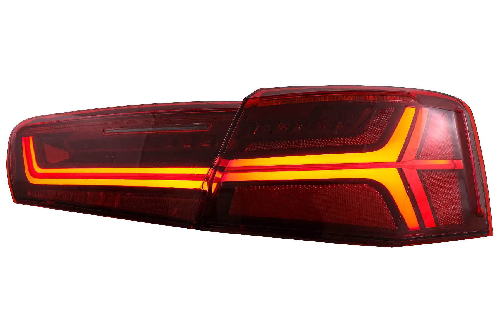 Rückleuchten Voll-LED Passend Für Audi A6 4G C7 Limousine (2011-2014) Rot/Klar Facelift Design Mit Sequentiellen Dynamischen Blinkern KITT