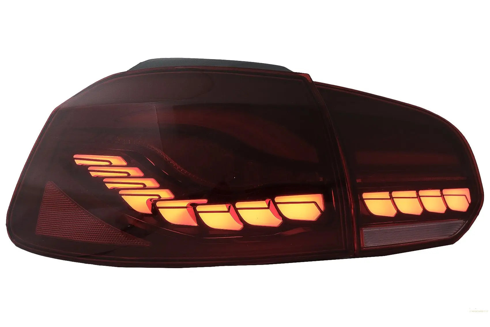 Rückleuchten Voll-LED Passend Für VW Golf 6 VI (2008-2013) Red Smoke Mit Sequentiellen Dynamischen Blinkern (Links Und Rechts) KITT